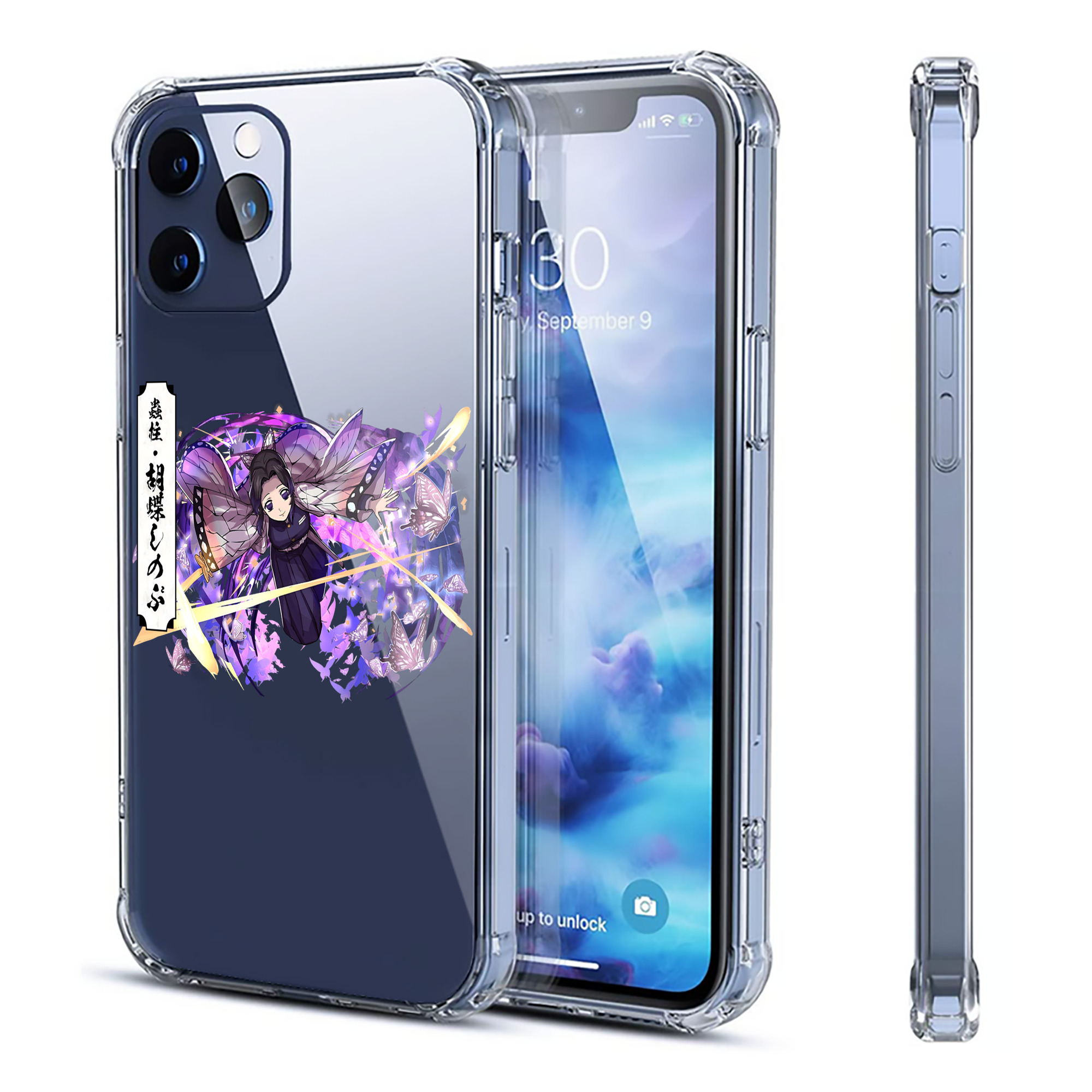 （画像用） 鬼滅の刃（きめつのやいば）蟲柱-胡蝶 しのぶ／こちょう しのぶ Kochou Shinobu 【iPhone 12シリーズ対応】透明スマホケース（クリアソフトケース）